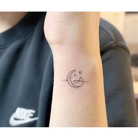 moon and wave tattoo|moon minimalist tattoo.